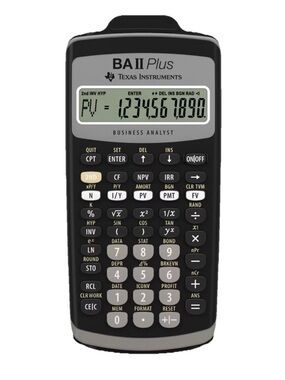 Texas Instruments BA II Plus Financial Calculator - Black and Gray